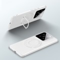 For Xiaomi 14 Matte Magsafe Magnetic Phone Case with Trolley Holder(White)