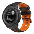 For Garmin Instinct 2X Two Color Silicone Watch Band(Black Orange)