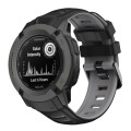 For Garmin Instinct 2X Two Color Silicone Watch Band(Black Grey)