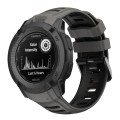 For Garmin Instinct 2X Two Color Silicone Watch Band(Black)