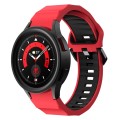 For Samsung Galaxy Watch 6 Wave Texture Two Color Silicone Watch Band(Red Black)