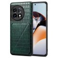 For OnePlus Ace 2 / 11R 5G Denior Imitation Crocodile Leather Back Phone Case with Holder(Green)