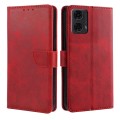 For Motorola Moto G24 4G Calf Texture Buckle Flip Leather Phone Case(Red)