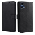 For Motorola Moto G34 5G Calf Texture Buckle Flip Leather Phone Case(Black)