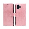 For Nothing Phone 2 Calf Texture Buckle Flip Leather Phone Case(Rose Gold)