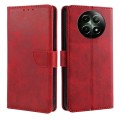 For Realme 12 5G Calf Texture Buckle Flip Leather Phone Case(Red)