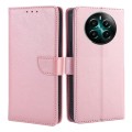 For Realme 12+ 5G Calf Texture Buckle Flip Leather Phone Case(Rose Gold)