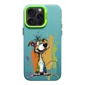 For iPhone 15 Pro Max Color Ink Frosted PC+TPU Phone Case(Silly Dog)