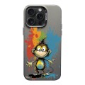 For iPhone 15 Pro Max Color Ink Frosted PC+TPU Phone Case(Colored Ink Monkey)