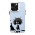 For iPhone 15 Pro Color Ink Frosted PC+TPU Phone Case(Curl Teddy)