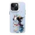 For iPhone 14 Plus Color Ink Frosted PC+TPU Phone Case(Glasses Dog)