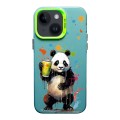 For iPhone 14 Color Ink Frosted PC+TPU Phone Case(Giant Panda)