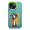 For iPhone 14 Color Ink Frosted PC+TPU Phone Case(Silly Dog)