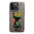 For iPhone 14 Pro Color Ink Frosted PC+TPU Phone Case(Frog)