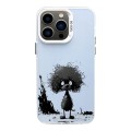 For iPhone 13 Pro Color Ink Frosted PC+TPU Phone Case(Curl Teddy)