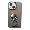 For iPhone 13 Color Ink Frosted PC+TPU Phone Case(Running Astronaut)