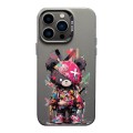 For iPhone 12 Pro Max Color Ink Frosted PC+TPU Phone Case(Black Bear)