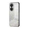 For Honor Play 30 Plus Gradient Glitter Powder Electroplated Phone Case(Black)