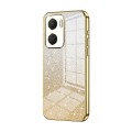 For Honor Play 40 Plus Gradient Glitter Powder Electroplated Phone Case(Gold)