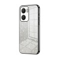 For Honor Play 40 Plus Gradient Glitter Powder Electroplated Phone Case(Black)