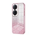 For Honor Play 50 Plus Gradient Glitter Powder Electroplated Phone Case(Pink)