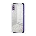 For Honor 9X Gradient Glitter Powder Electroplated Phone Case(Purple)