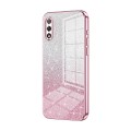 For Honor 9X Gradient Glitter Powder Electroplated Phone Case(Pink)