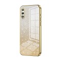 For Honor 9X Gradient Glitter Powder Electroplated Phone Case(Gold)