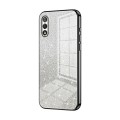 For Honor 9X Gradient Glitter Powder Electroplated Phone Case(Black)
