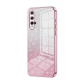 For Honor 20 / 20S / nova 5T Gradient Glitter Powder Electroplated Phone Case(Pink)