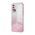 For Honor 20 Pro Gradient Glitter Powder Electroplated Phone Case(Pink)