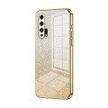 For Honor 20 Pro Gradient Glitter Powder Electroplated Phone Case(Gold)