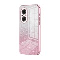 For Honor 50 SE Gradient Glitter Powder Electroplated Phone Case(Pink)