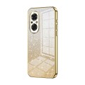 For Honor 50 SE Gradient Glitter Powder Electroplated Phone Case(Gold)