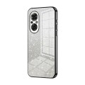 For Honor 50 SE Gradient Glitter Powder Electroplated Phone Case(Black)