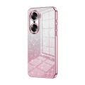 For Honor 60 Gradient Glitter Powder Electroplated Phone Case(Pink)