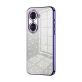 For Honor 60 Pro Gradient Glitter Powder Electroplated Phone Case(Purple)
