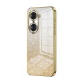 For Honor 60 Pro Gradient Glitter Powder Electroplated Phone Case(Gold)