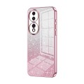 For Honor 70 Gradient Glitter Powder Electroplated Phone Case(Pink)