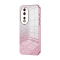 For Honor 80 Gradient Glitter Powder Electroplated Phone Case(Pink)