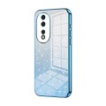 For Honor 80 Gradient Glitter Powder Electroplated Phone Case(Blue)