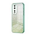 For Honor 80 Gradient Glitter Powder Electroplated Phone Case(Green)