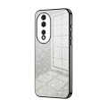 For Honor 80 Gradient Glitter Powder Electroplated Phone Case(Black)