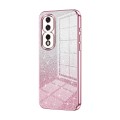 For Honor 80 Pro Gradient Glitter Powder Electroplated Phone Case(Pink)