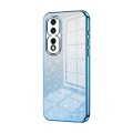 For Honor 80 Pro Gradient Glitter Powder Electroplated Phone Case(Blue)