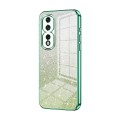 For Honor 80 Pro Gradient Glitter Powder Electroplated Phone Case(Green)