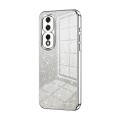 For Honor 80 Pro Gradient Glitter Powder Electroplated Phone Case(Silver)