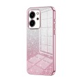 For Honor 80 SE Gradient Glitter Powder Electroplated Phone Case(Pink)