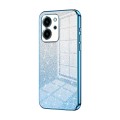 For Honor 80 SE Gradient Glitter Powder Electroplated Phone Case(Blue)