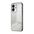 For Honor 80 SE Gradient Glitter Powder Electroplated Phone Case(Black)
